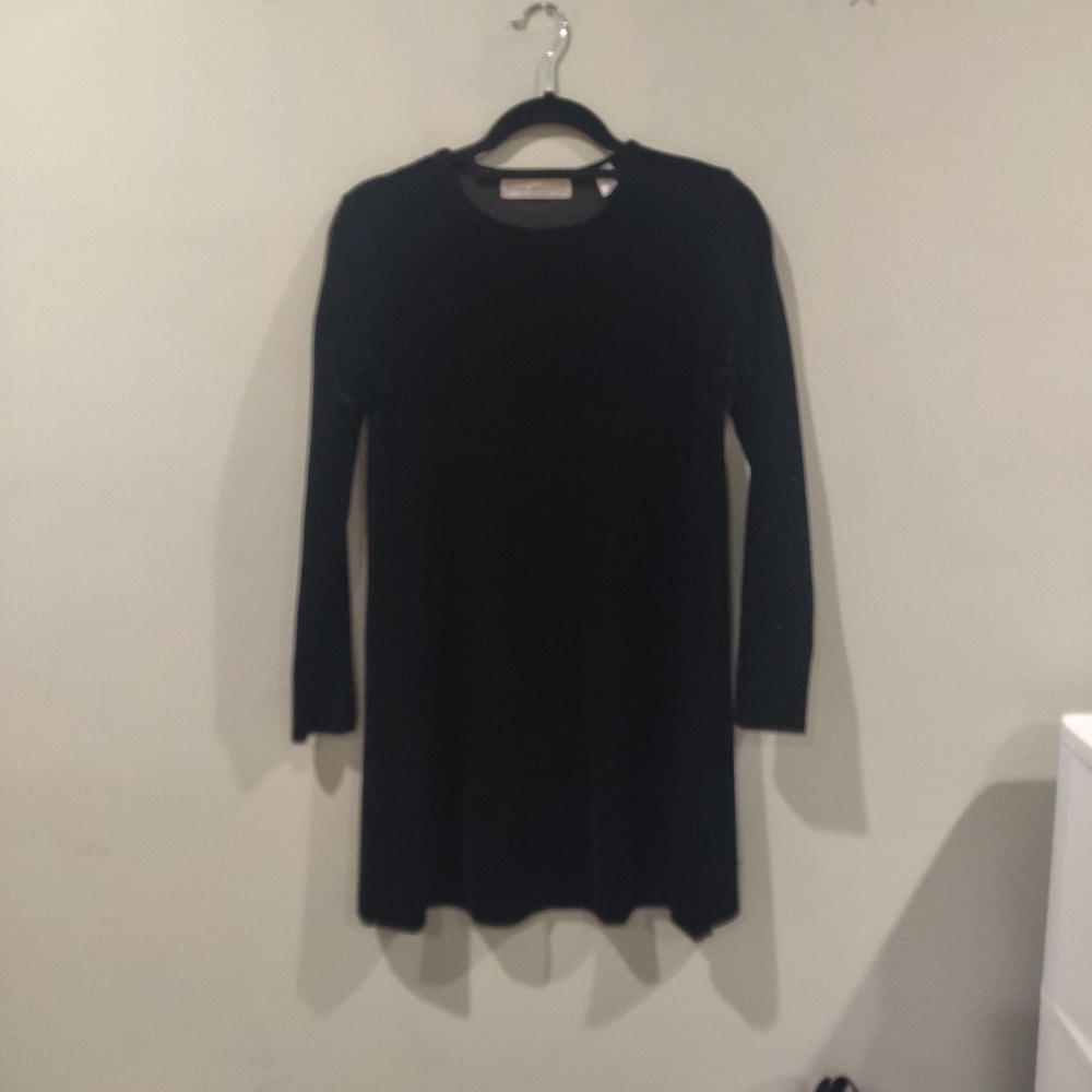 Black velvet shift dress